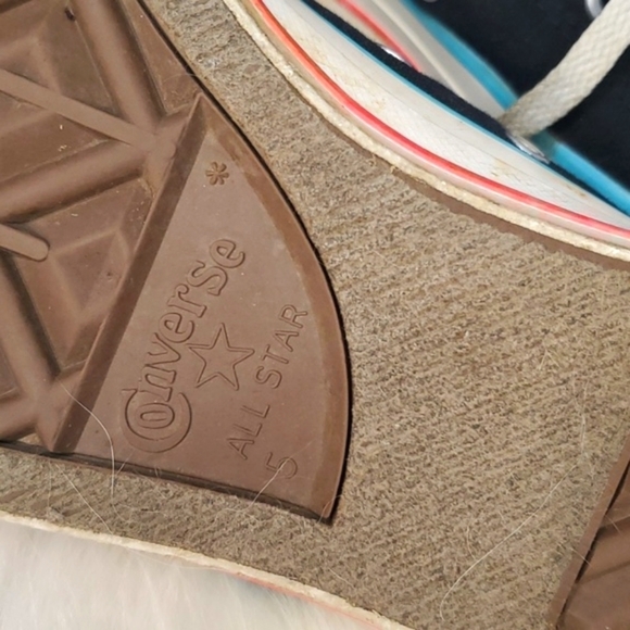 Y2K Converse All-Star Chuck Taylor Dual Tongues Black Pink Blue Womens Size 5 - Picture 11 of 17